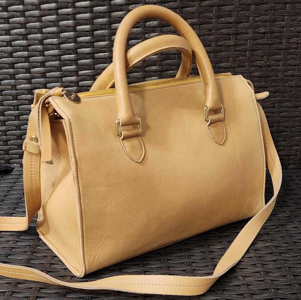Clare V. Sandrine Satchel In Honey Tan